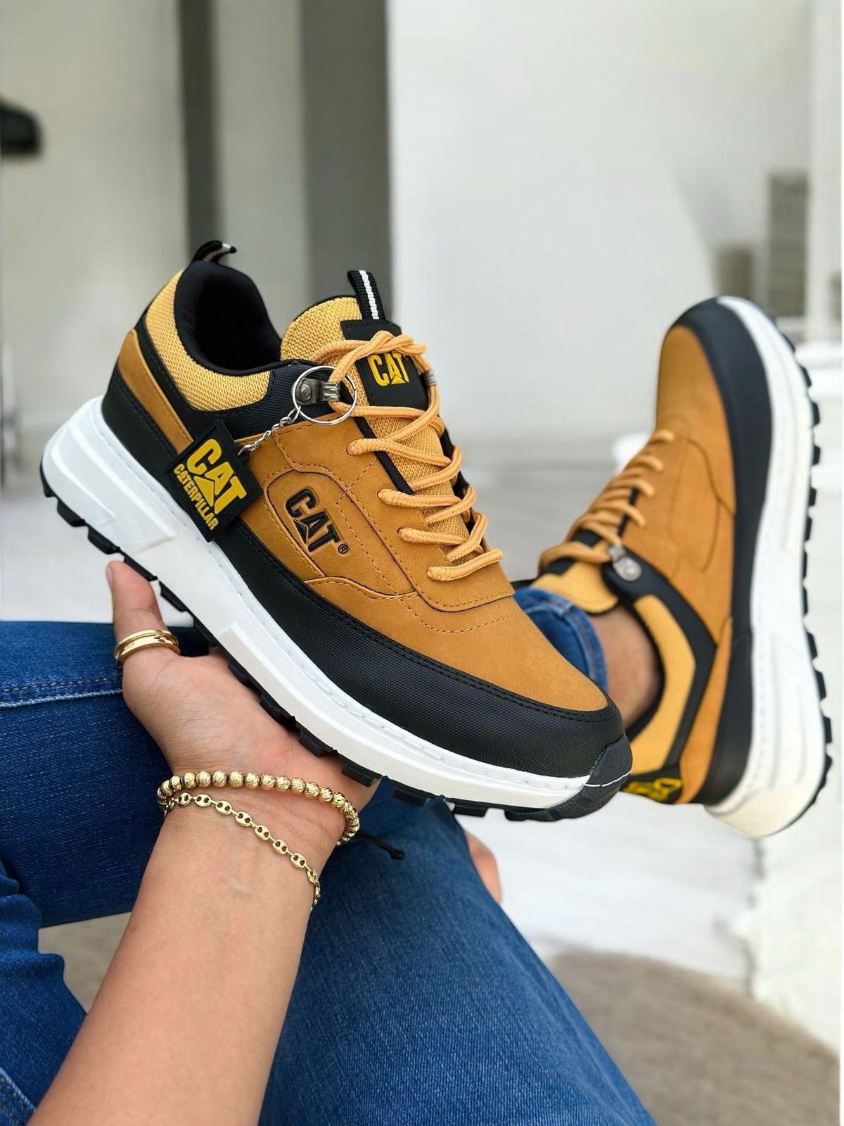 Zapatos Caterpillar Cosidos Con Llavero